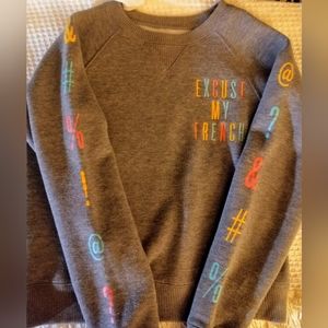 Aeropostle-Excuse My French-women's pullover sweatshirt. Size large. Never worn.